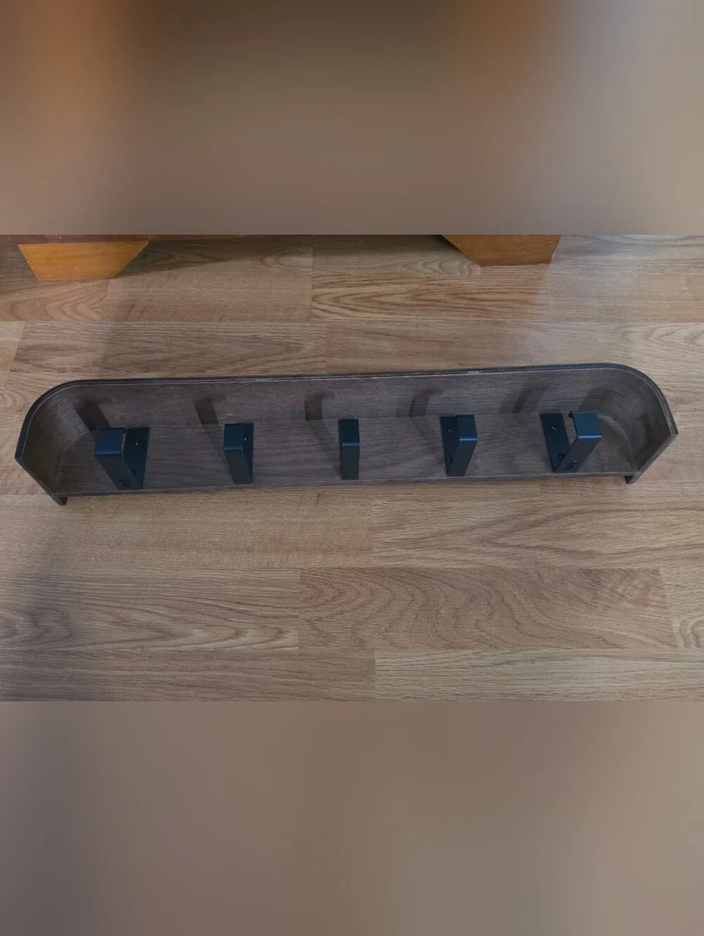 Coat Rack Wall Mount with Hidden Hooks Modern Key Holder Wood Entryway.
